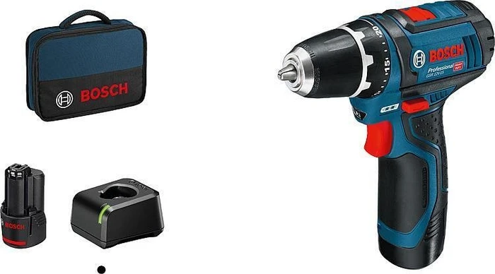 Bosch Professional GSR 12V-15 Akku-Bohrschrauber inkl. 2 Akkus 2.0Ah