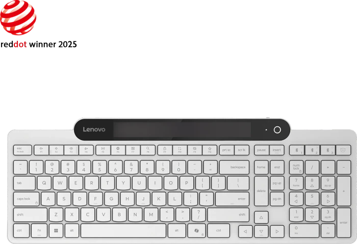 Lenovo 800 Self-Charging Bluetooth Keyboard, weiß, Bluetooth, ES