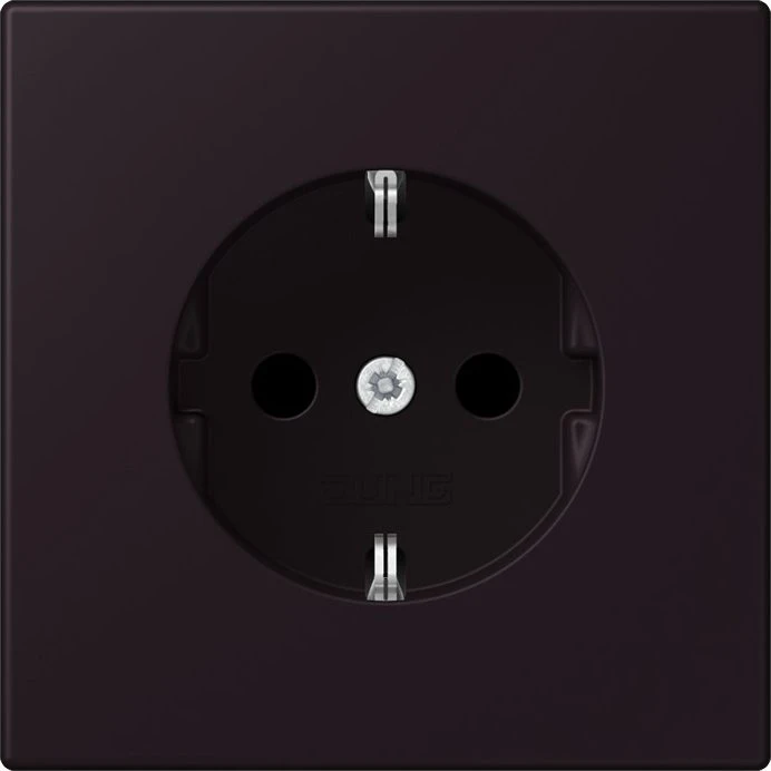 Jung SCHUKO-Steckdose, 16 A 250 V ~, Schraubklemmen, Duroplast lackiert, Serie LS, noir d'ivoire