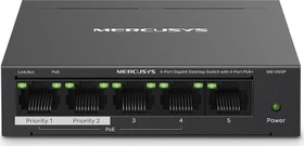 Mercusys Desktop Gigabit Switch, 5x RJ-45, 65W PoE+ (MS105GP)