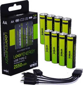 Verico LoopEnergy Mignon AA Li-Ion USB-C 1700mAh, 8er-Pack