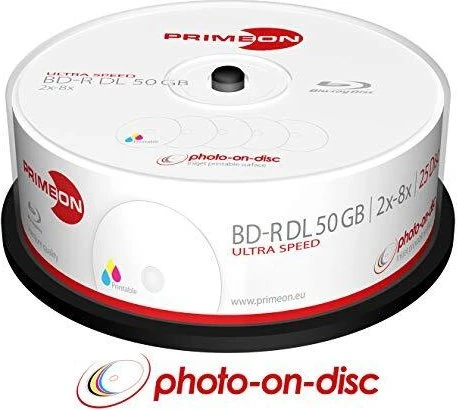 Primeon photo-on-disc BD-R 50GB, 8x, 25er Spindel, printable