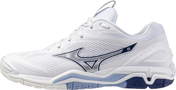 Mizuno Wave Stealth 6 Handballschuhe white/bellwether blue/bel air blu