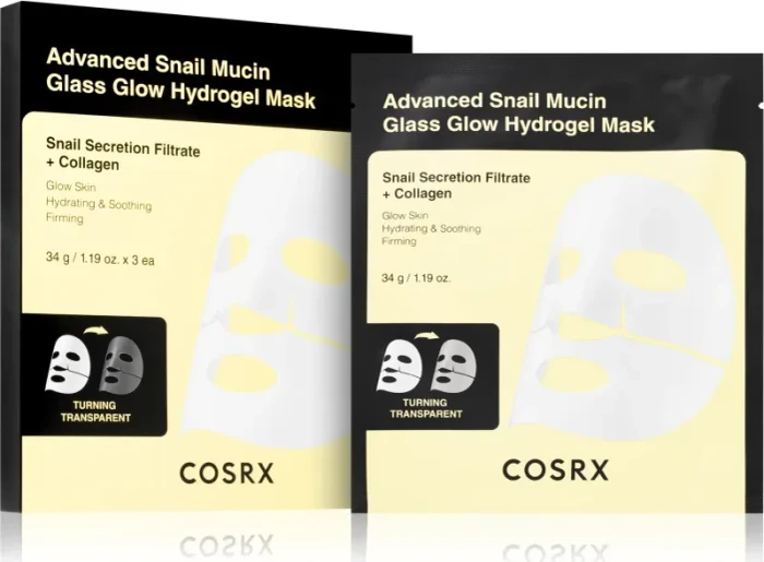 COSRX Advanced Snail Mucin Glass Glow Hydrogel Mask, 3 Stück