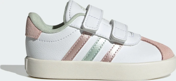 adidas VL Court 3.0 cloud white/linen green metallic/sandy pink metallic (Junior)