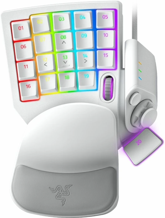 Razer Tartarus Pro Gaming Keypad, Mercury White, Razer Analog Optical Switch, USB
