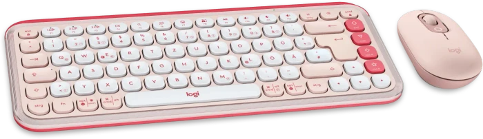 Logitech POP Icon Combo, Rose & Off-White, Logi Bolt, USB/Bluetooth, DE