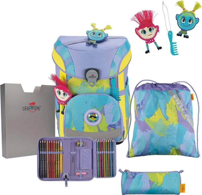 DerDieDas ErgoFlex Easy Hippie Hair Schultaschen-Set, 5-tlg.