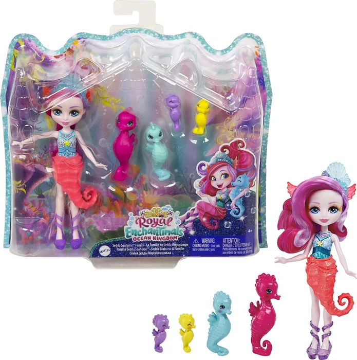 Mattel Royal Enchantimals Ocean Kingdom - Sedda Seahorse Familie