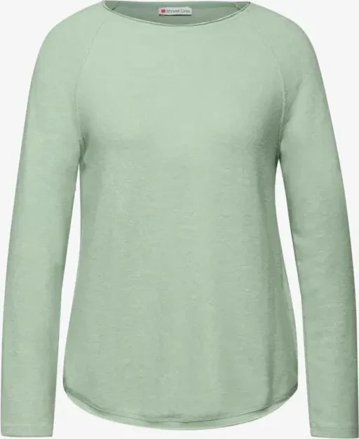 Street One Soft Melange Shirt langarm serene green mel. (Damen)