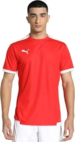 Puma teamLIGA Funktionsshirt kurzarm rot/weiß (Herren)