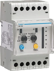 Hager Fehlerstromschutz-Relais 30mA-10A mit Zeitverzögerung 50% Ausgang LED Anzeige