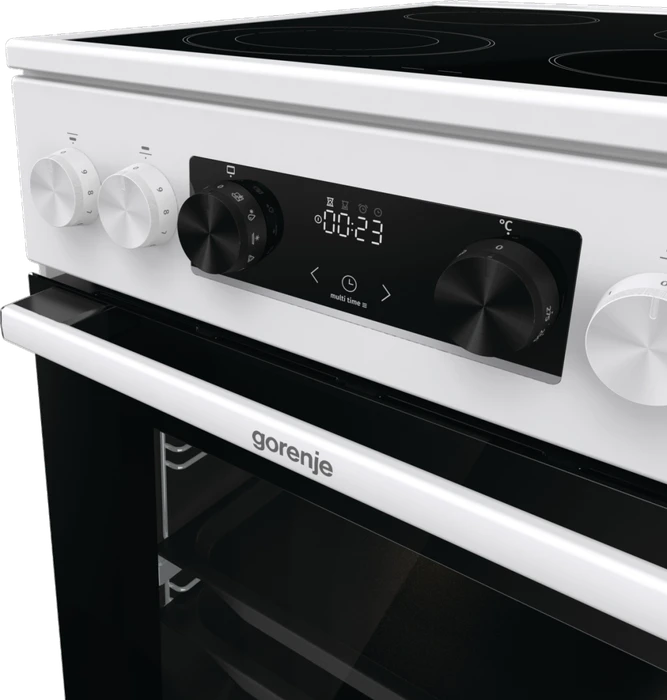 Gorenje GECS5C70WA Elektroherd mit Glaskeramik-Kochfeld