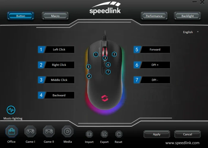 Speedlink Taurox Gaming Mouse schwarz, USB