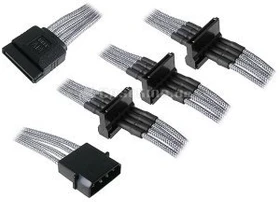 BitFenix Alchemy SATA-Stromadapter 4-Pin [IDE] auf 4x 15-Pin [SATA] 20cm, sleeved silber (BFA-MSC-M4SA20SK-RP)