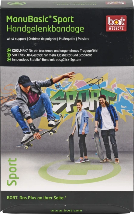 Bort Medical ManuBasic Sport Handgelenkbandage links Größe M, 1 Stück