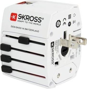 Skross World Travel Adapter MUV USB (AC), weiß