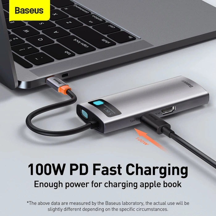Baseus Metal Gleam 5-in-1 Hub, USB-C 3.0 [Stecker]