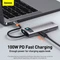 Baseus Metal Gleam 5-in-1 Hub, USB-C 3.0 [Stecker] Vorschaubild
