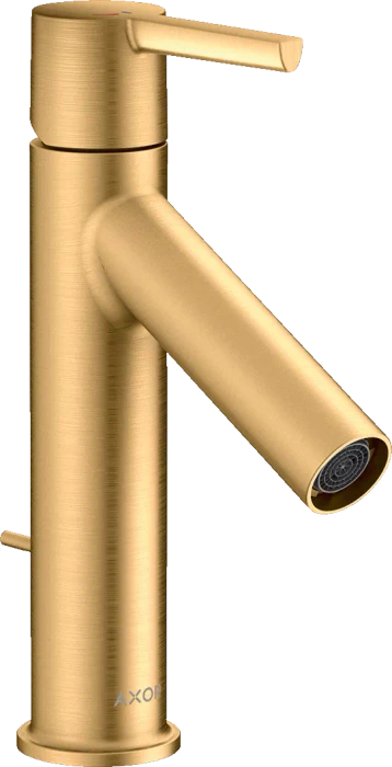 Hansgrohe Axor Starck Einhebel-Waschtischmischer 100 CoolStart mit Hebelgriff und Zugstangen-Ablaufgarnitur brushed brass