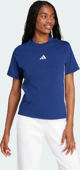 adidas Essentials 3-Streifen Cotton T-Shirt kurzarm dark blue/white (Damen)