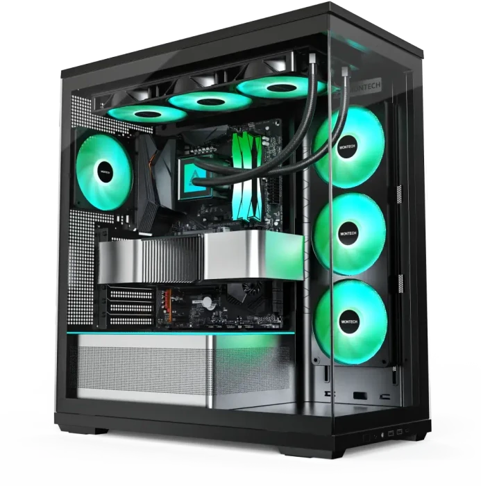 Montech TG3, schwarz, Glasfenster