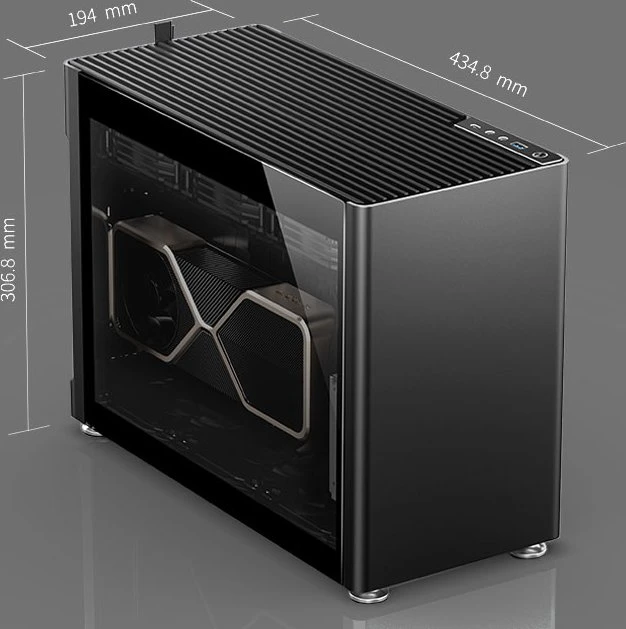 Jonsbo Jonsplus i100 Pro, schwarz, Glasfenster, Mini-ITX