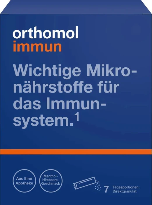 Orthomol immun Direktgranulat Menthol-Himbeer, 7 Stück