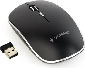 Gembird Silent Wireless Optical Mouse schwarz/silber, USB (MUSW-4BS-01)
