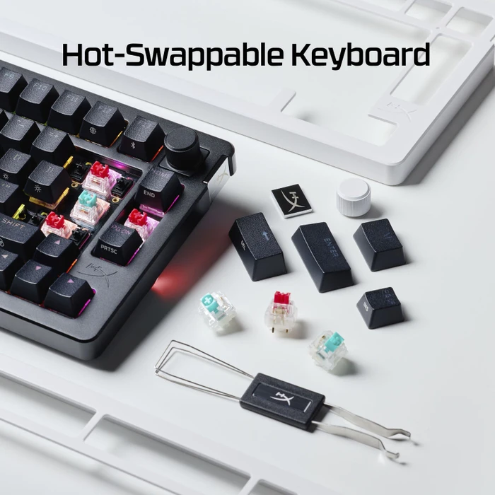 HP HyperX Alloy Rise 75 Wireless, PBT, LEDs RGB, hot-swap, HyperX Linear, USB/Bluetooth, US