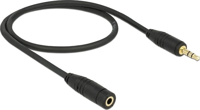 DeLOCK 3.5mm 3-Pin Klinke Verlängerungskabel schwarz 0.5m