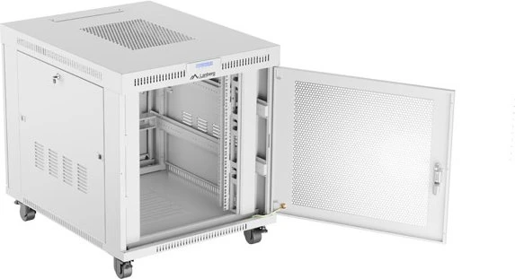 Lanberg 19" Rackschrank 15HE, LCD, freistehend, Flat Pack, Gitternetztür, IP20, RAL 7035, 1000mm tief