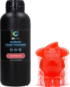 3DJake ecoResin Water Washable Transparent Rot, 1.00kg