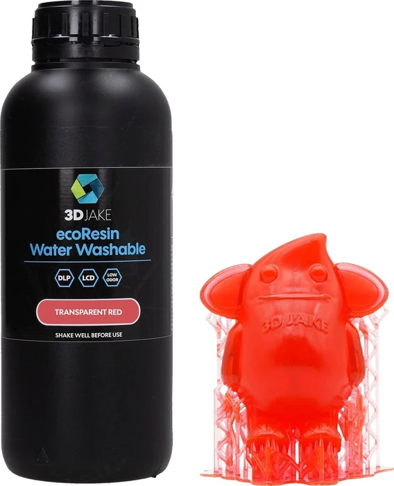 3DJake ecoResin Water Washable Transparent Rot, 1.00kg