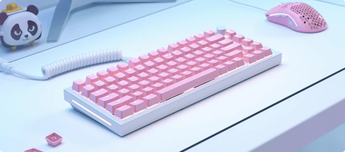 Glorious GMMK V2 USA Base Kit, Kunststoff (ABS) Double-Shot, rosa, 123 Tasten, ANSI-US