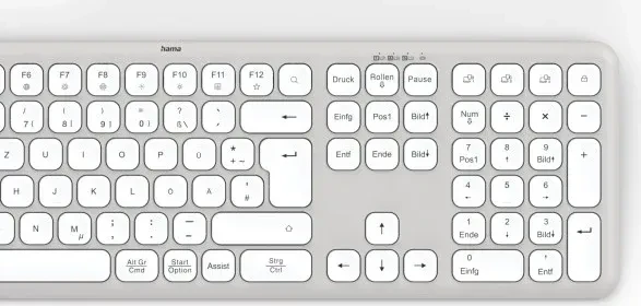 Hama WK-550 Multi-Device-Tastatur, grau/weiß, USB/Bluetooth, DE