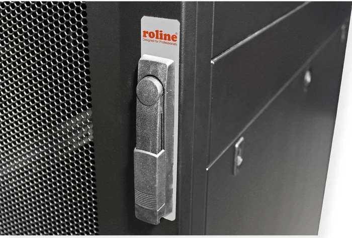 Roline / Secomp Pro Serie 19" Serverschrank 42HE, montiert, Gitternetztür, IP20, RAL 9005, 1200mm tief