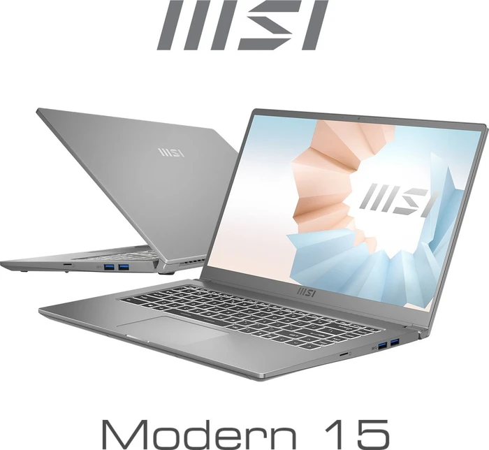MSI Modern 15 A11M-062, Urban Silver, Core i7-1165G7, 8GB RAM, 512GB SSD, DE