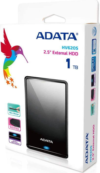 ADATA HV620S, schwarz, 1TB, USB 3.0 Micro-B