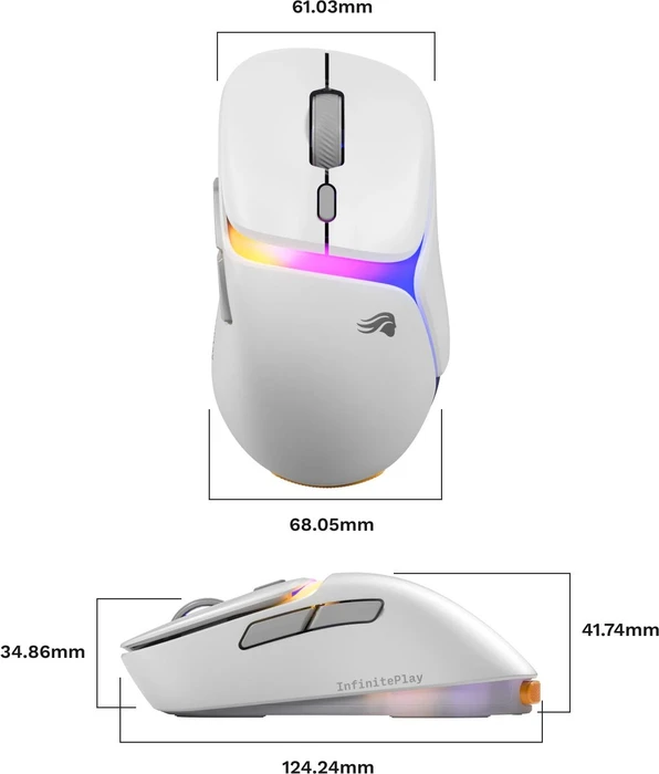 Glorious Model D3 8K Wireless mit Ladestation, weiß, USB/Bluetooth