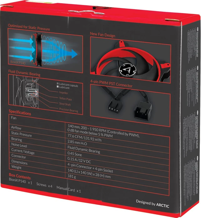 ARCTIC BioniX P140 PWM PST rot, 140mm