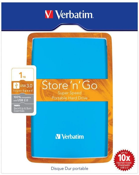 Verbatim Portable Colour Edition, blau, 1TB, USB-A 3.0
