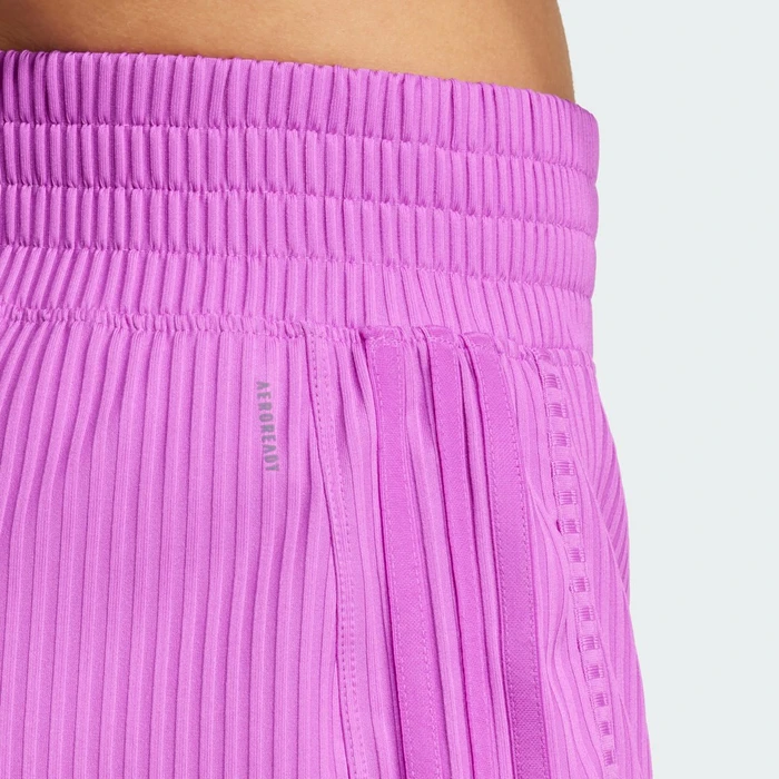 adidas Pacer All Gym Seasonal Rib High-Rise Tonal 3-Streifen Shorts purple burst (Damen)
