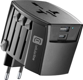 Cellularline Dual Port World Travel Charger 20W schwarz