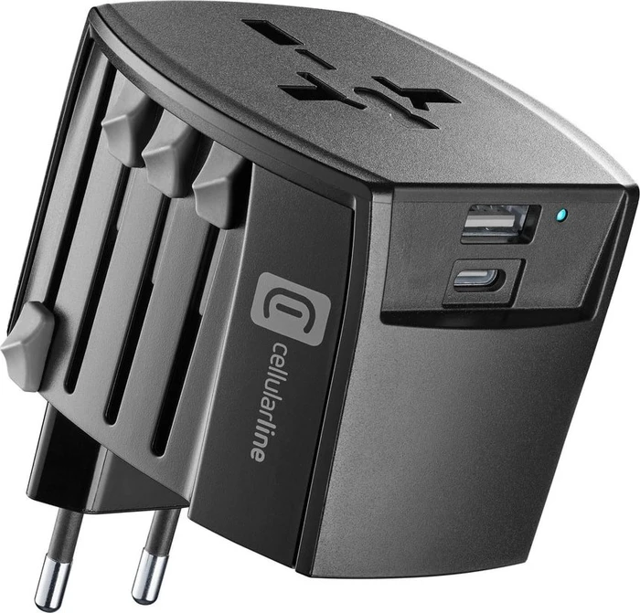 Cellularline Dual Port World Travel Charger 20W schwarz