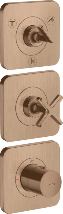 Hansgrohe Axor Citterio E Thermostatmodul 380/120 Kontrollfeld für 3 Verbraucher brushed red gold