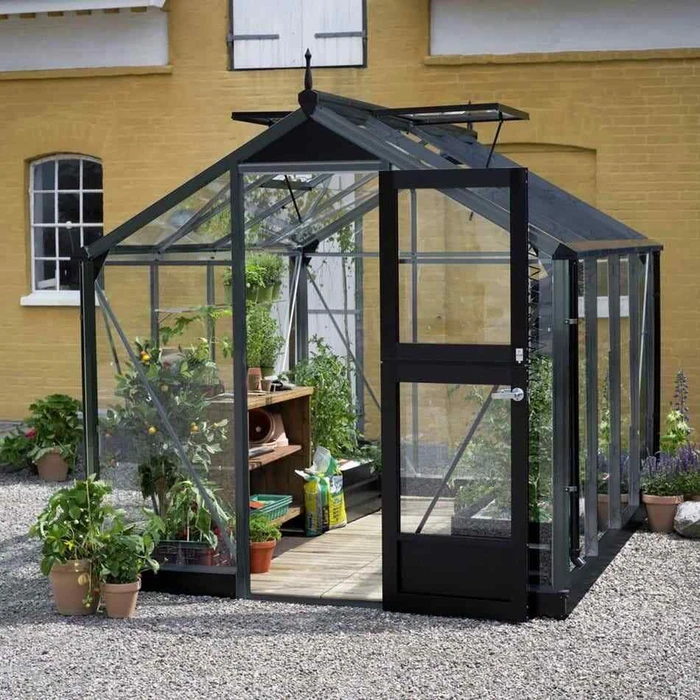 Juliana Compact 5m² 3mm Sicherheitsglas Gewächshaus anthrazit/schwarz