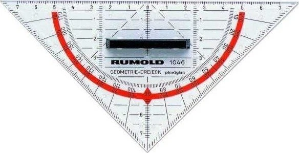 Rumold Geodreieck 16cm, mit Griff, transparent (1046)