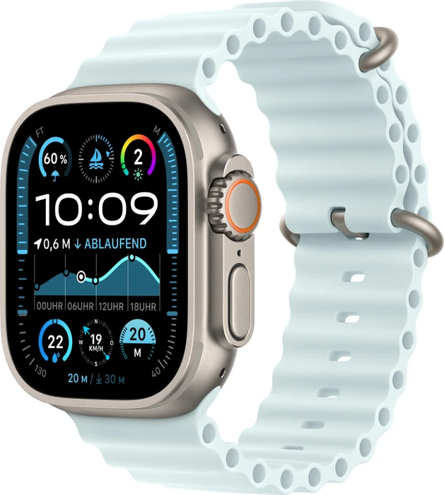 Apple Ocean Armband Verlängerung für Apple Watch Ultra 49mm kristallblau/titan natur