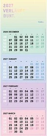 Folia Tischkalender 2027, 285x112mm, mehrfarbig